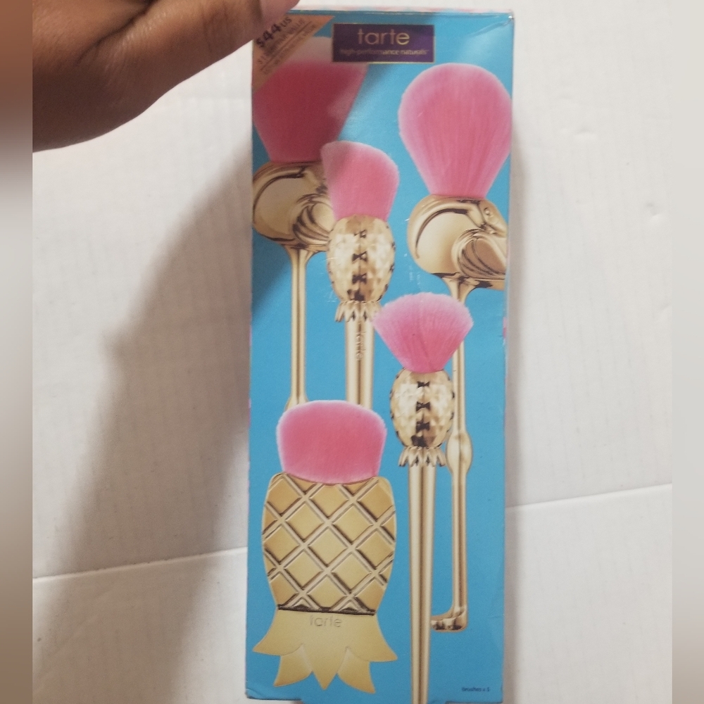 Tarte Pink and Gold Makeup Brush Set